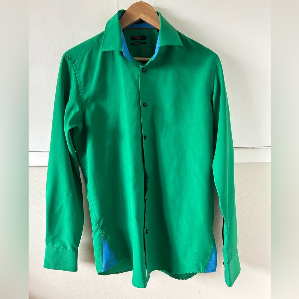 Leo Chevalier Vibrant Green Button Down Shirt